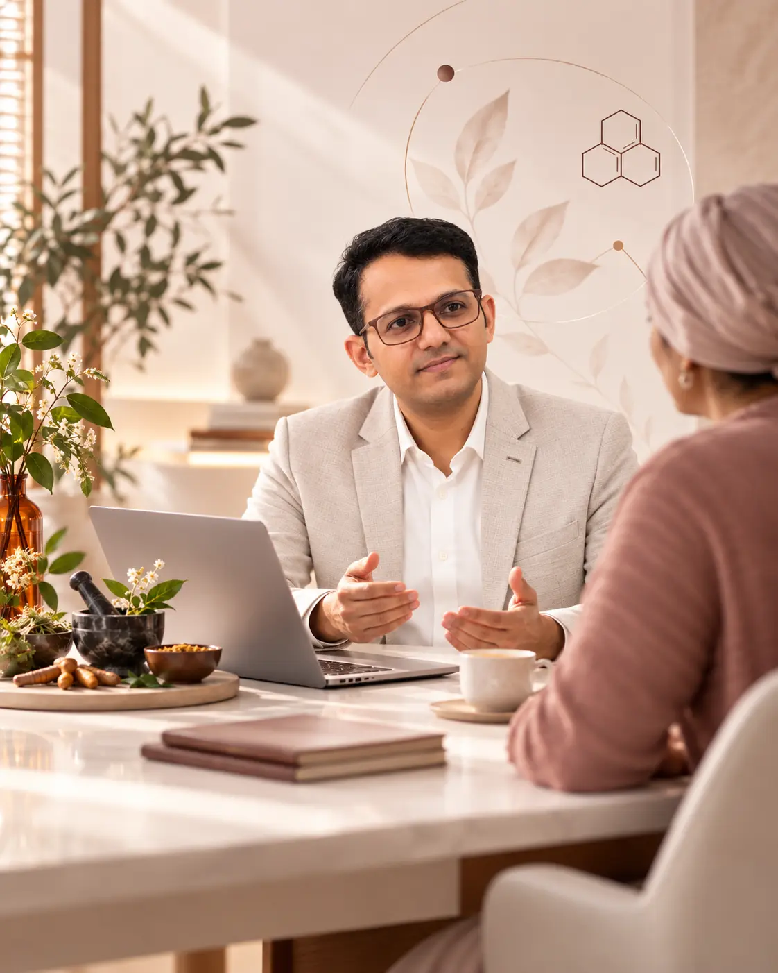 Dr Manish Singh Tomar during a Cytoveda supportive care consultation